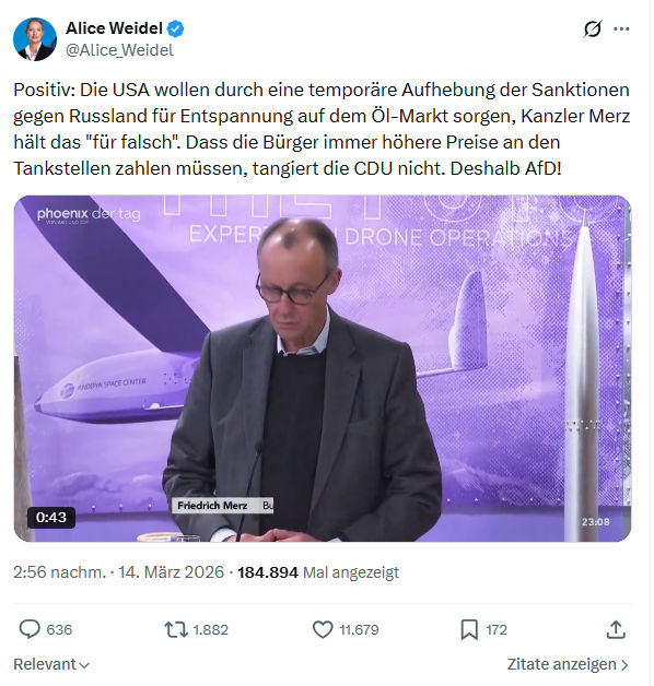 Alice Weidel: Positiv: Die USA wollen durch...