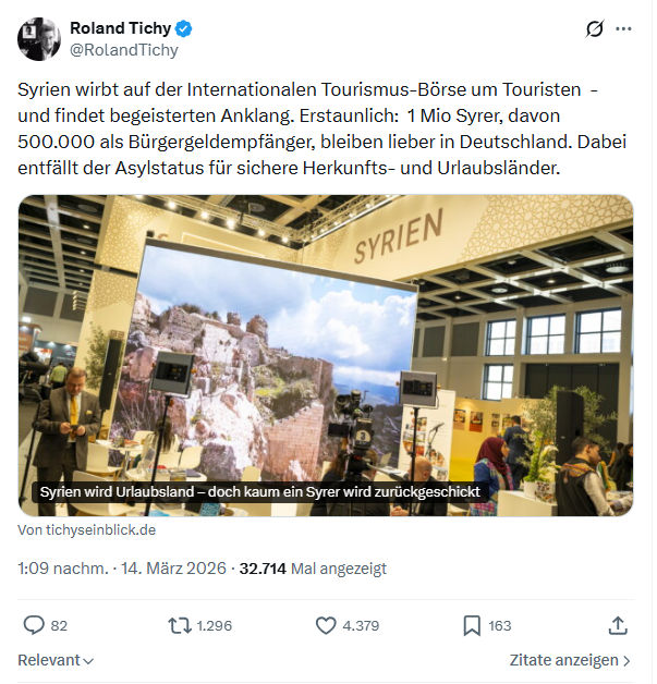 Roland Tichy: Syrien wirbt auf der Internationalen…