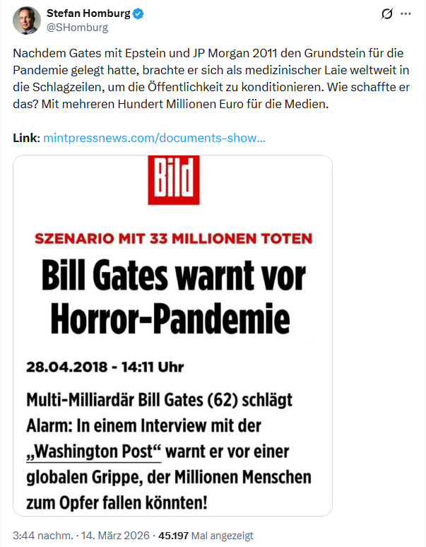 Stefan Homburg: Nachdem Gates mit Epstein…
