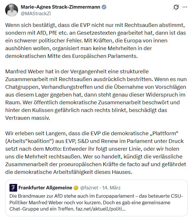Marie-Agnes Strack-Zimmermann: Wenn sich bestätigt, dass die EVP…