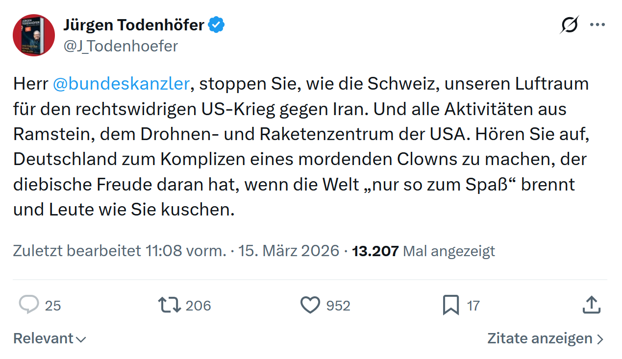 Jürgen Todenhöfer: Herr @bundeskanzler…