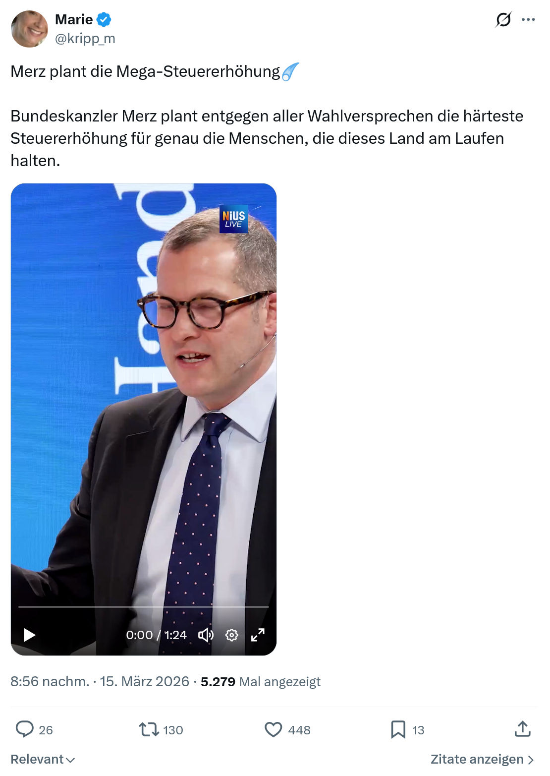 Marie kripp: Merz plant die Mega-Steuererhöhung…