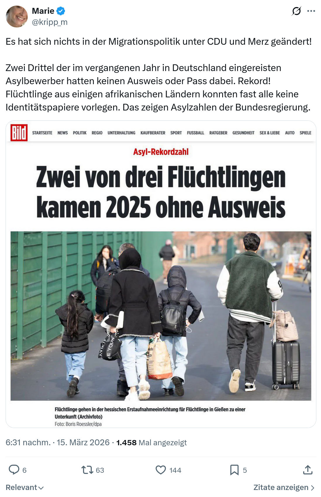 Marie kripp: Es hat sich nichts in der Migrationspolitik…
