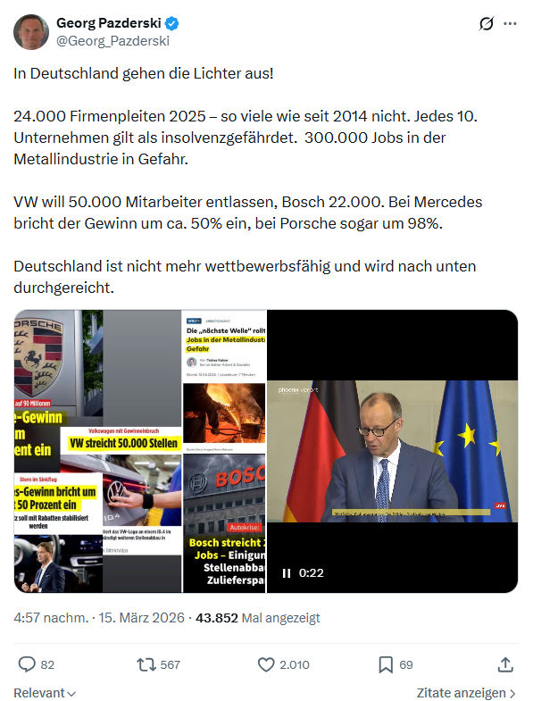 Georg Pazderski: In Deutschland gehen die Lichter aus…