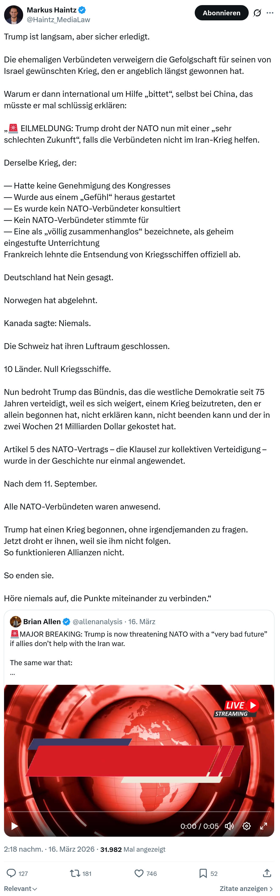 Markus Haintz: Trump ist langsam, aber sicher erledigt…