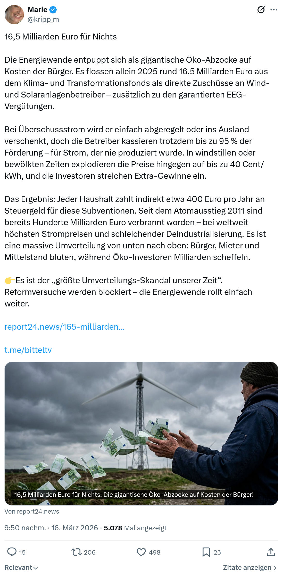 Marie kripp: Bürger, Mieter und Mittelstand bluten…