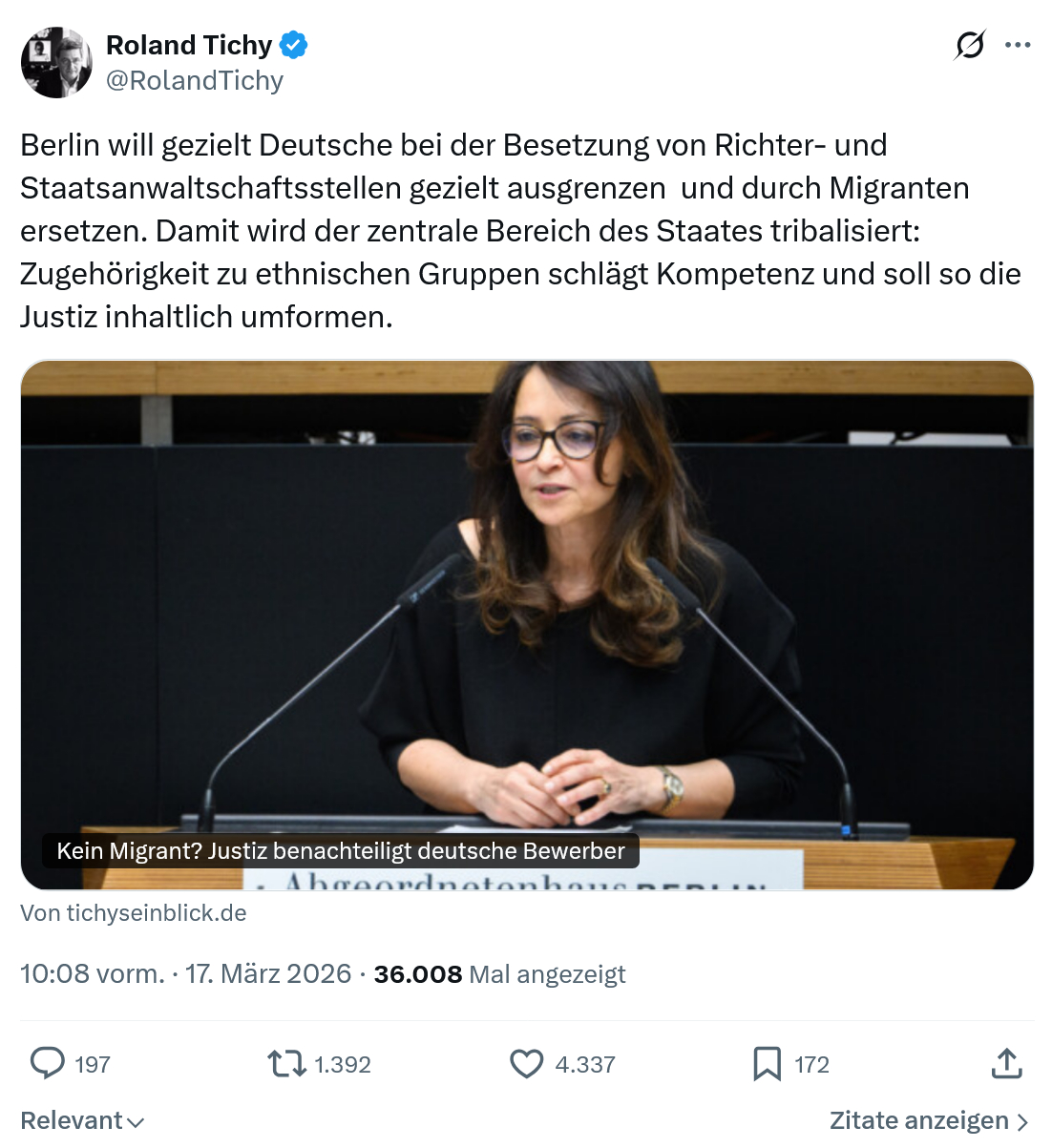 Roland Tichy: Berlin will gezielt Deutsche…