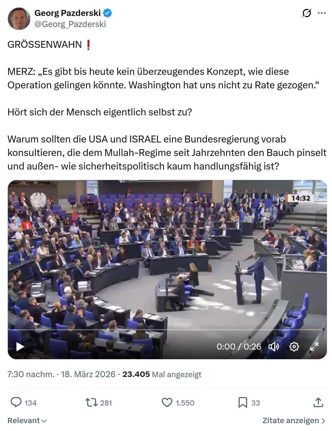 Georg Pazderski: GRÖSSENWAHN❗️…