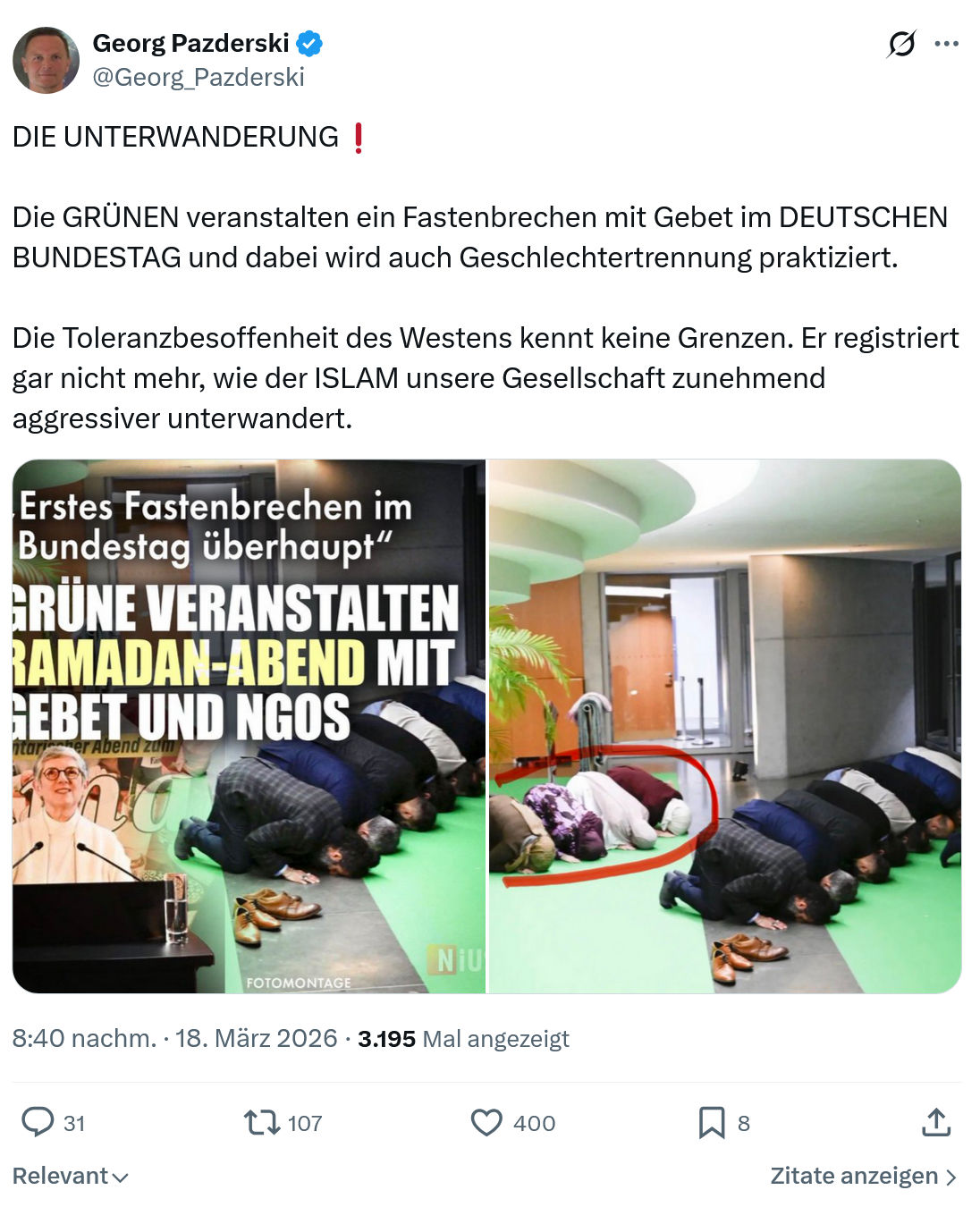 Georg Pazderski: DIE UNTERWANDERUNG❗️…