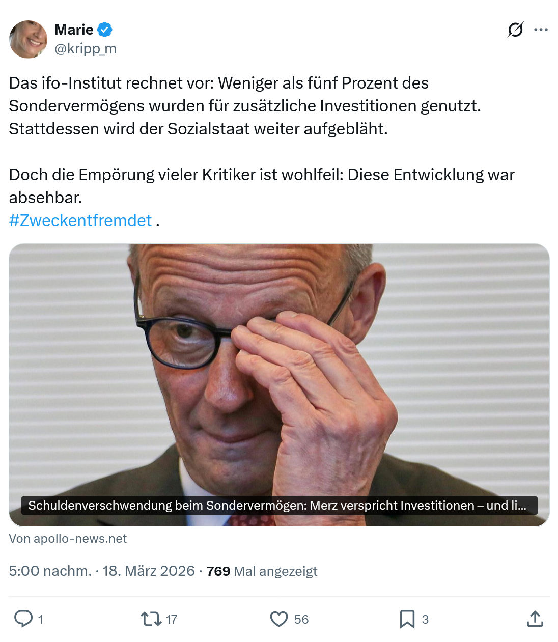 Marie kripp: Das ifo-Institut rechnet vor…