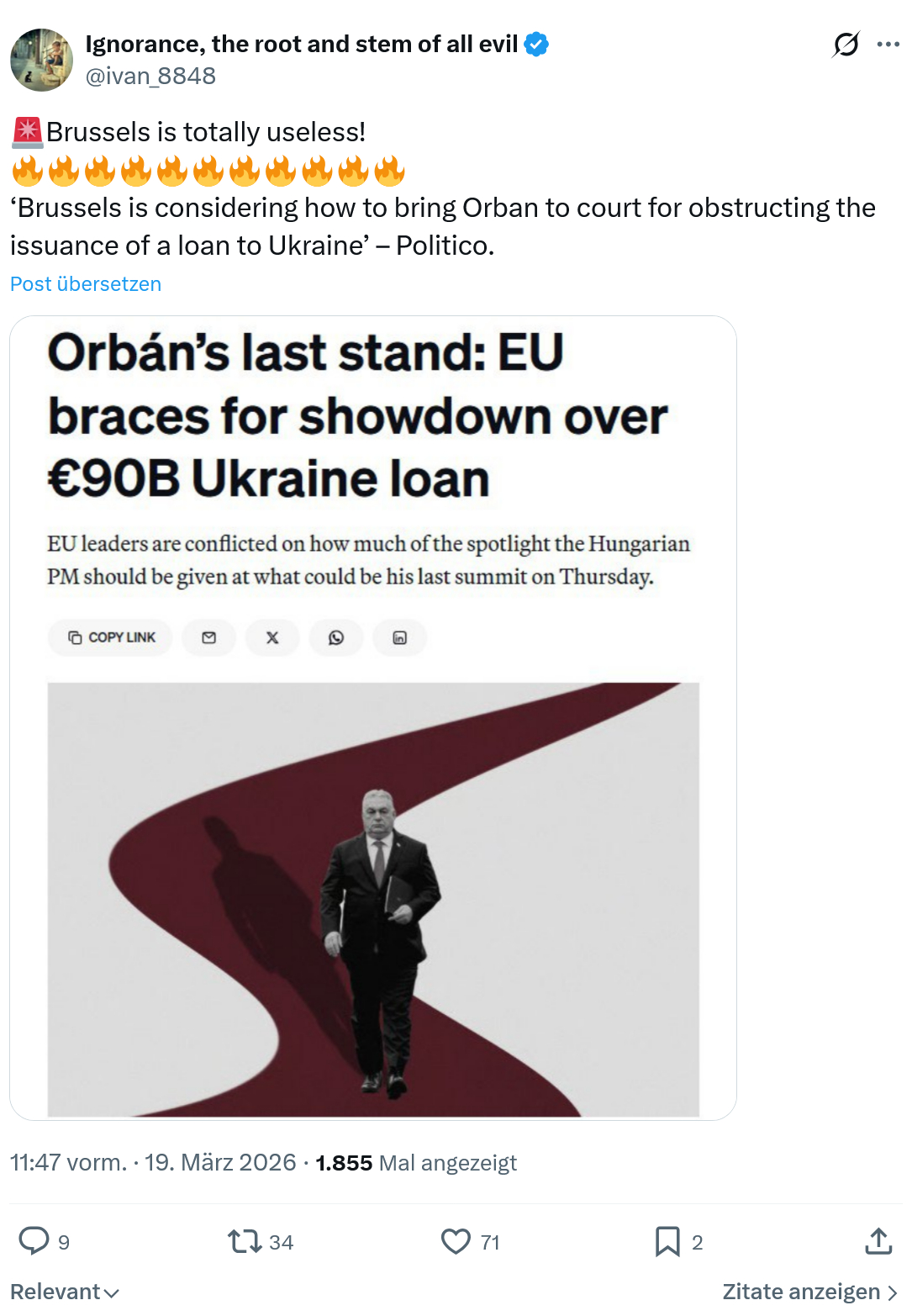 ivan Ignorance: Brussels is totally useless…