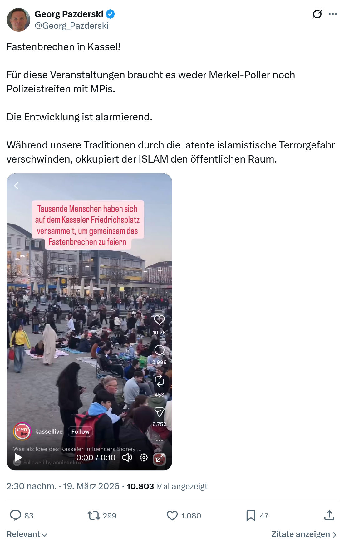 Georg Pazderski: Fastenbrechen in Kassel…