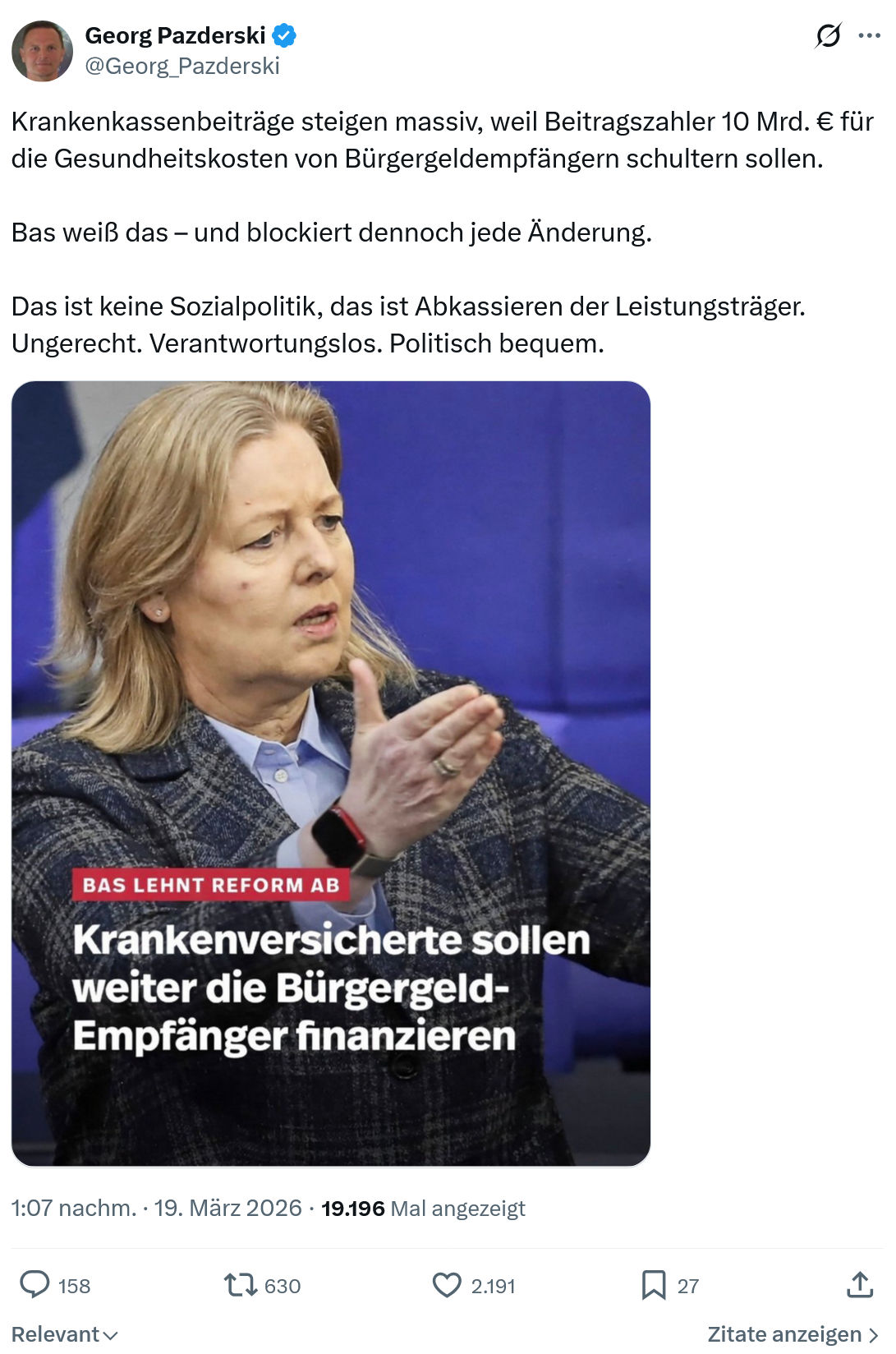 Georg Pazderski: Krankenkassenbeiträge steigen massiv…