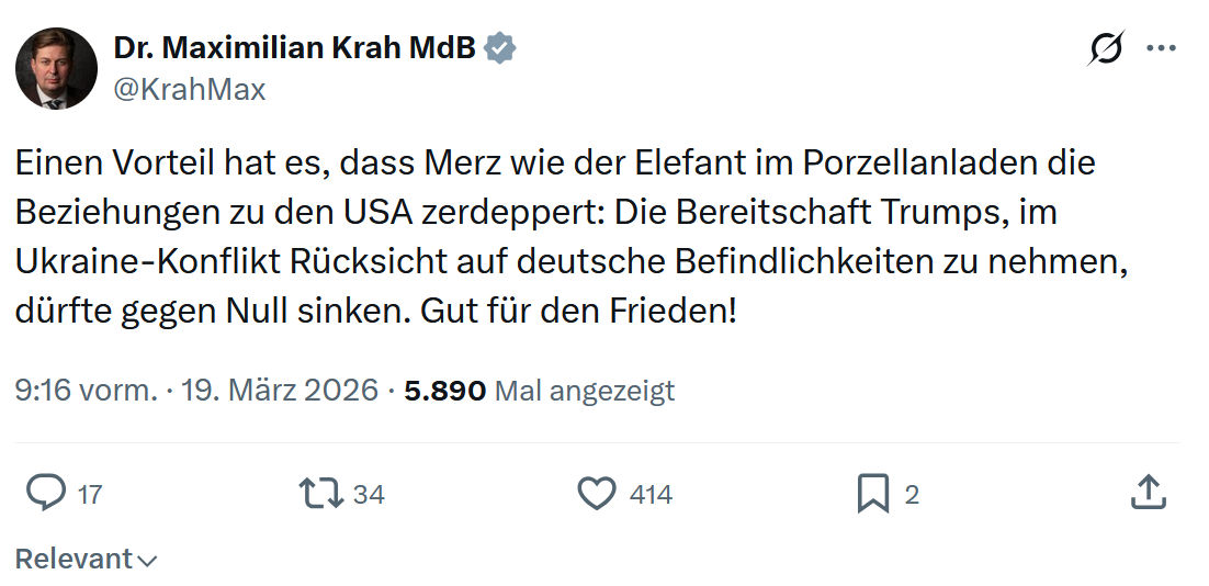 Maximilian Krah: Einen Vorteil hat es…