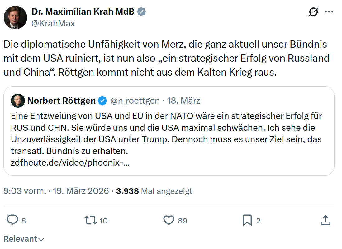 Maximilian Krah: Die diplomatische Unfähigkeit von Merz…