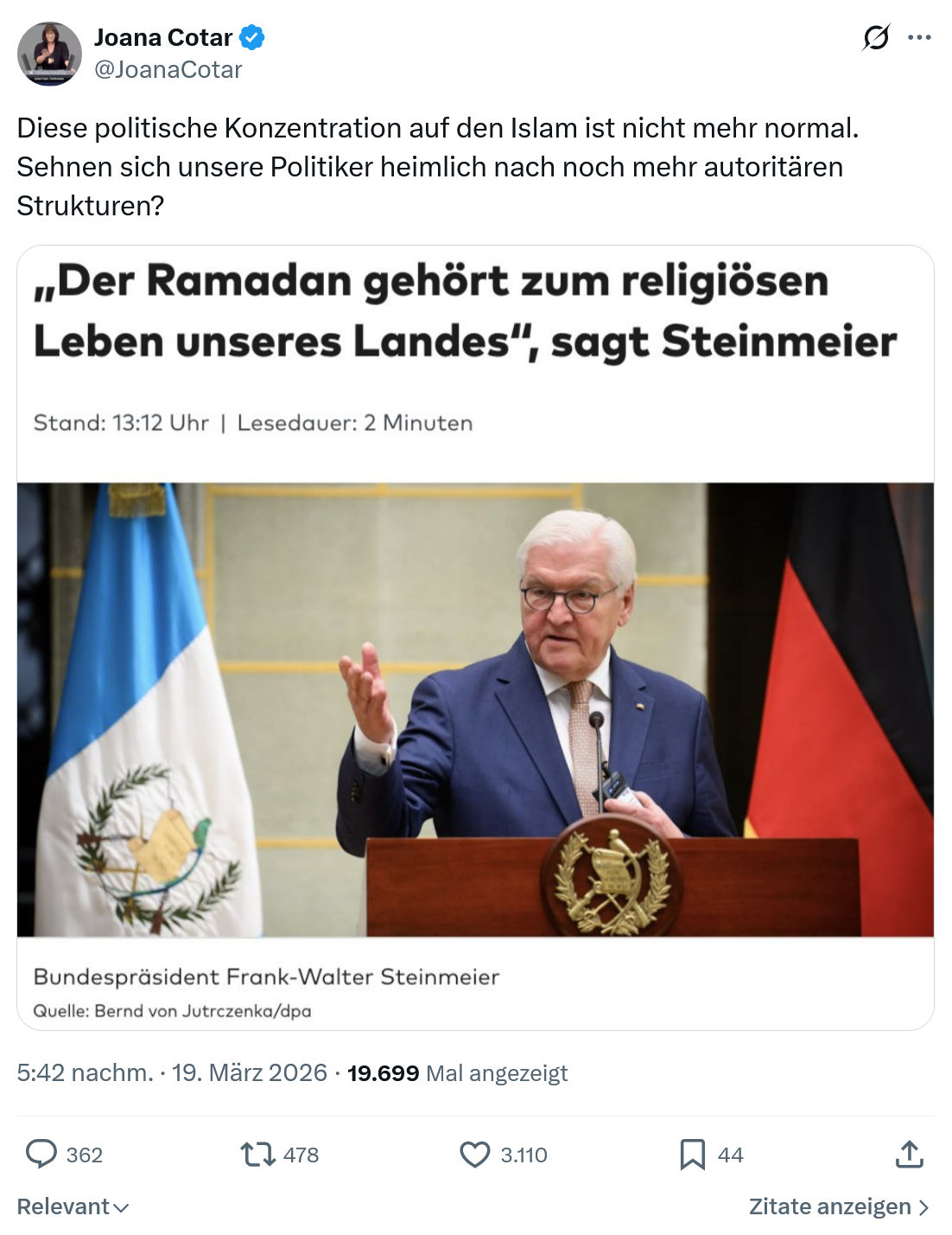 Joana Cotar: Diese politische Konzentration…