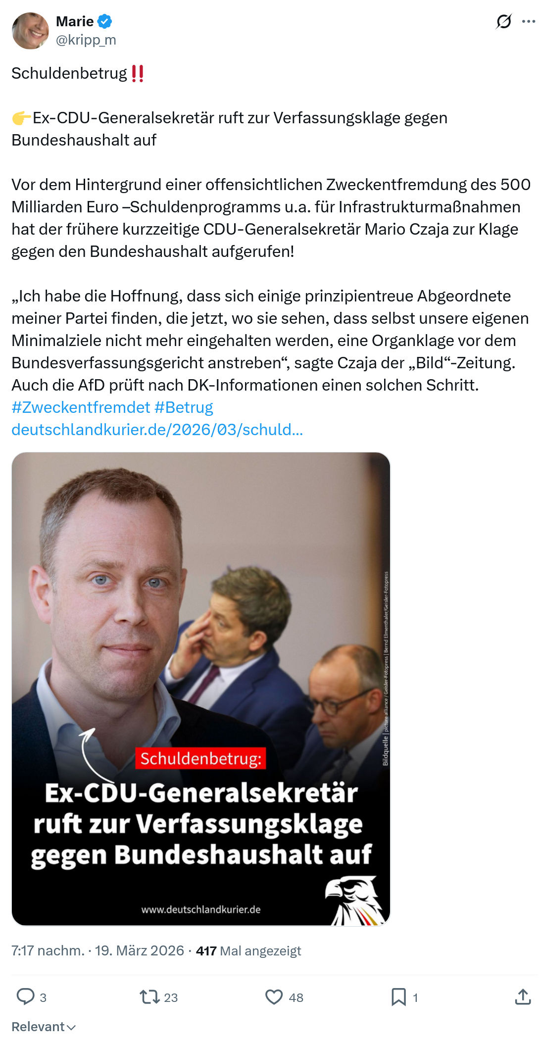 Marie kripp: Schuldenbetrug…