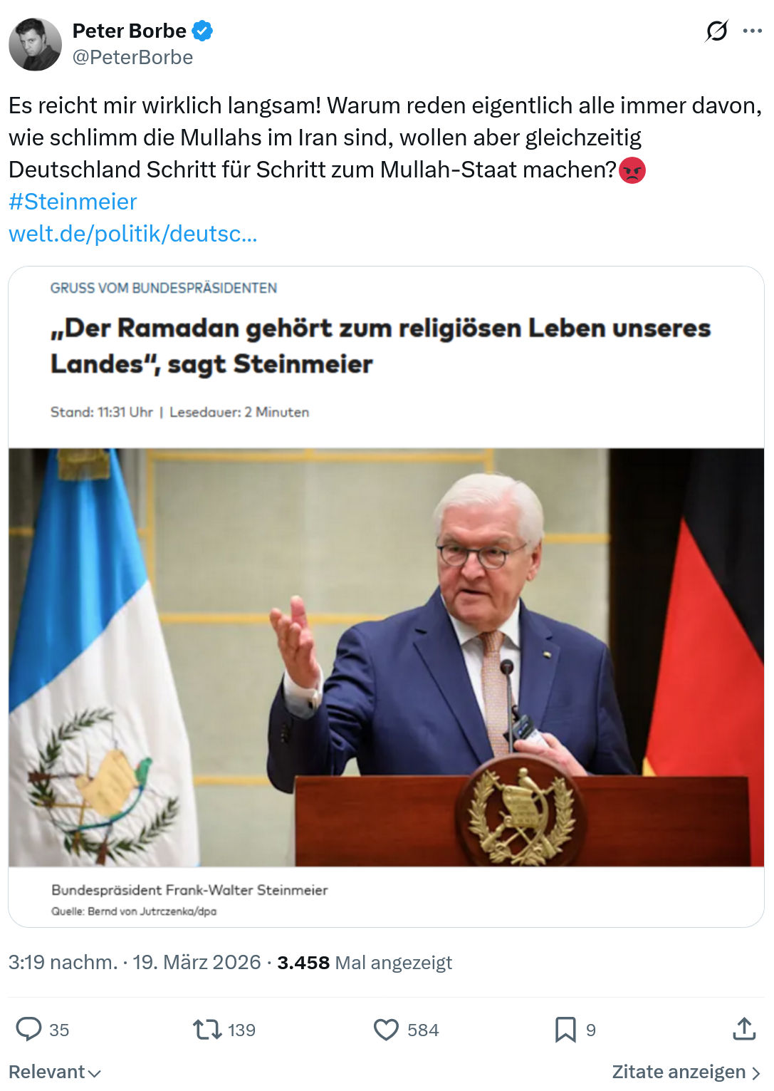 Peter Borbe: Es reicht mir wirklich langsam…