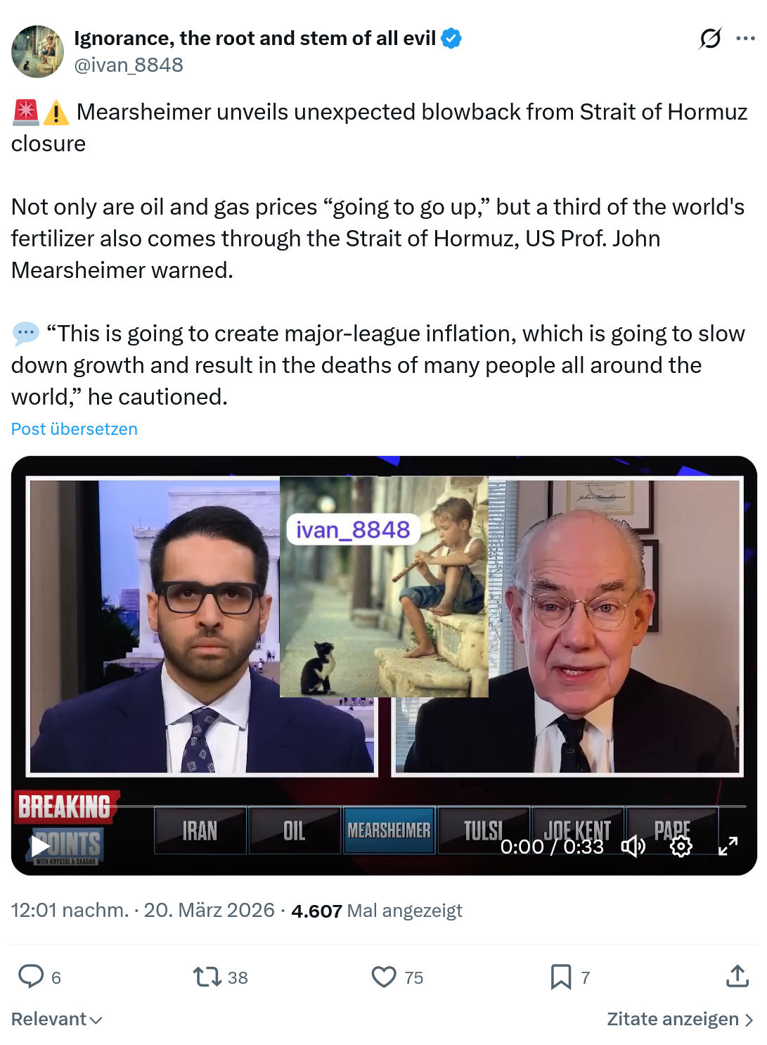 ivan Ignorance: Mearsheimer unveils unexpected blowback…