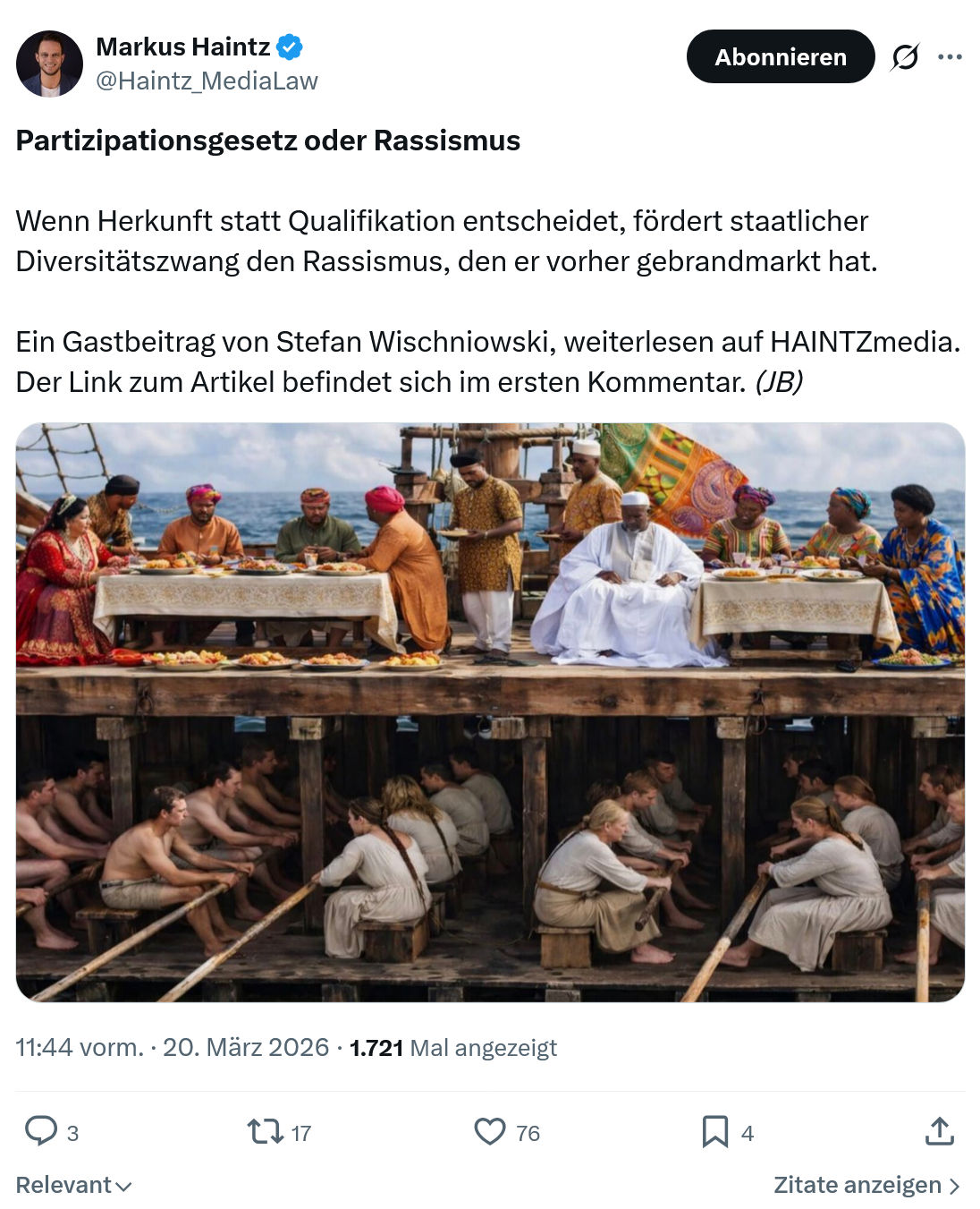 Markus Haintz: Partizipationsgesetz oder Rassismus…