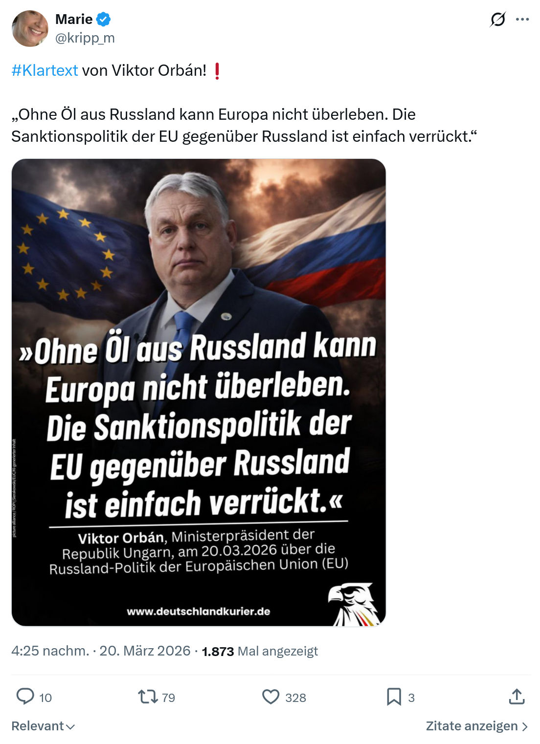 Marie kripp: #Klartext von Viktor Orbán!…