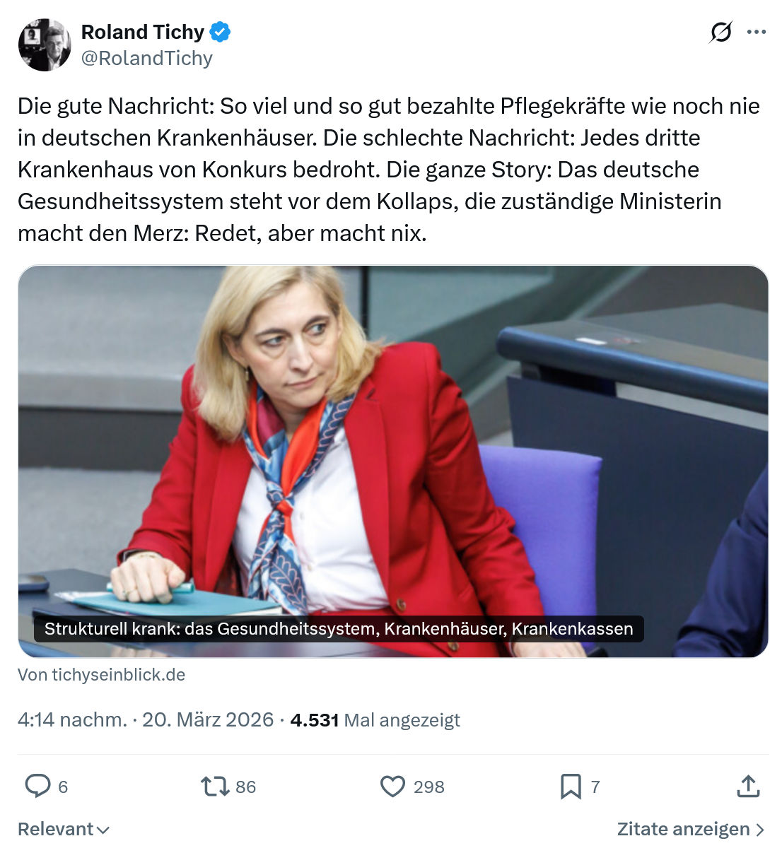 Roland Tichy: Die gute Nachricht…