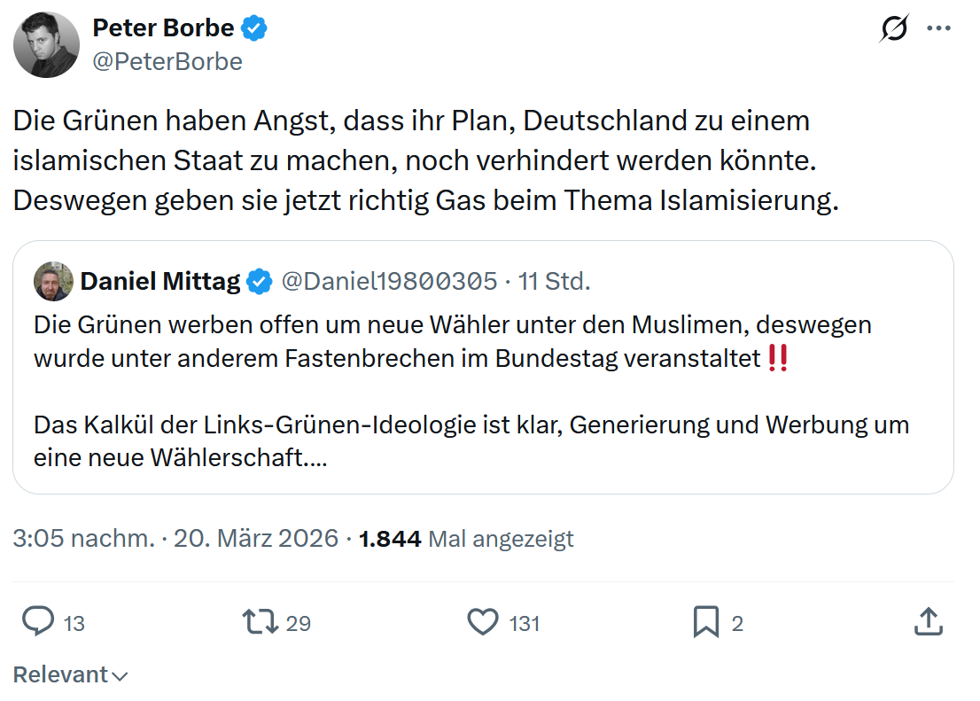 Peter Borbe: Die Grünen haben Angst…