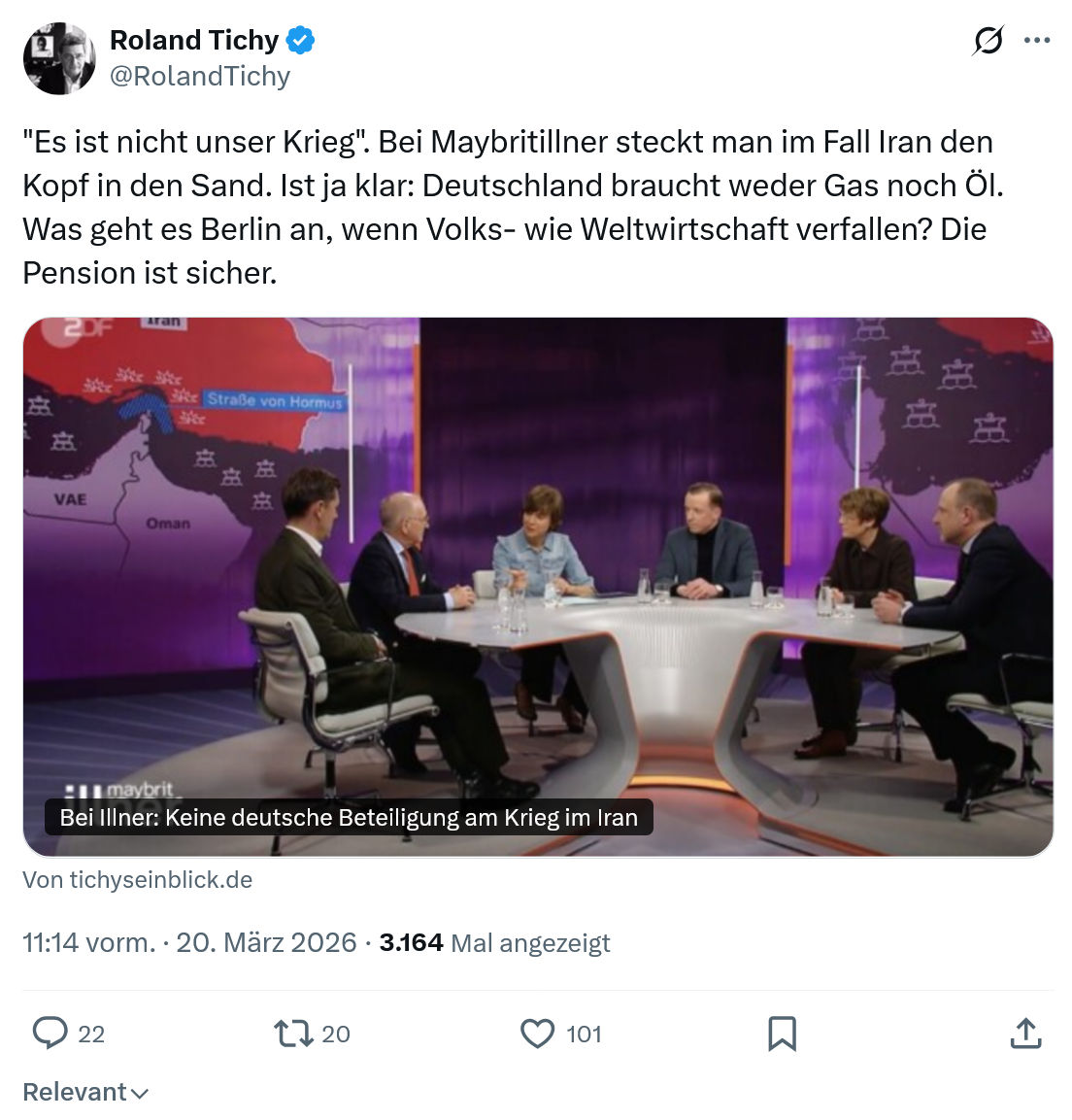 Roland Tichy: "Es ist nicht unser Krieg"…