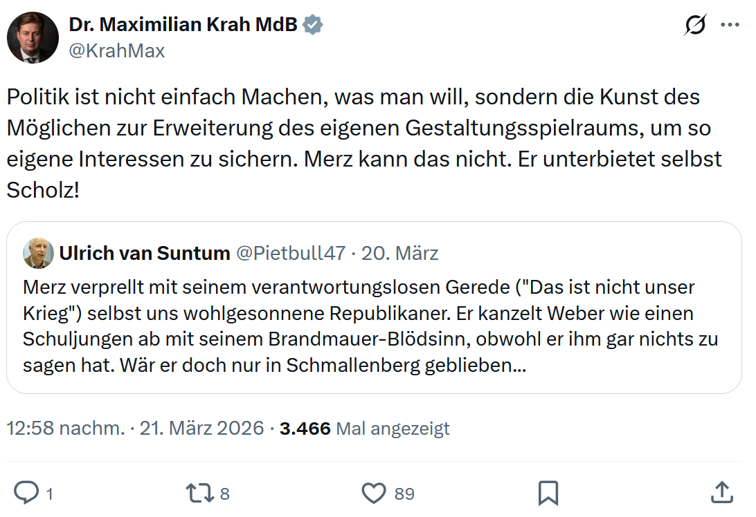 Maximilian Krah: Politik ist nicht einfach Machen…