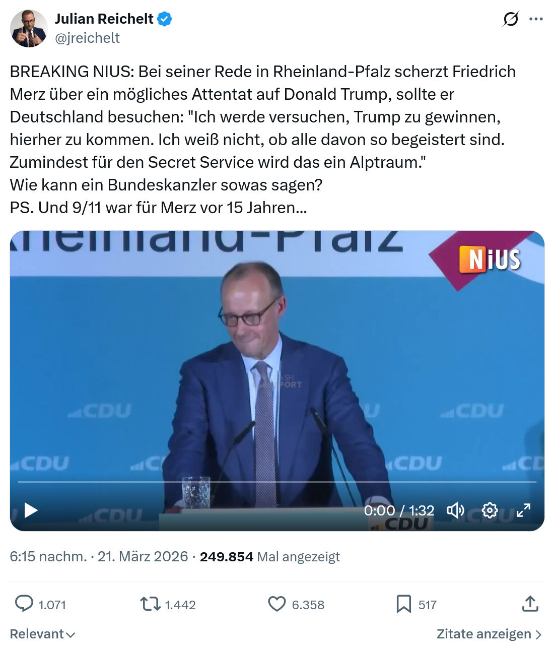 Julian Reichelt: BREAKING NIUS…