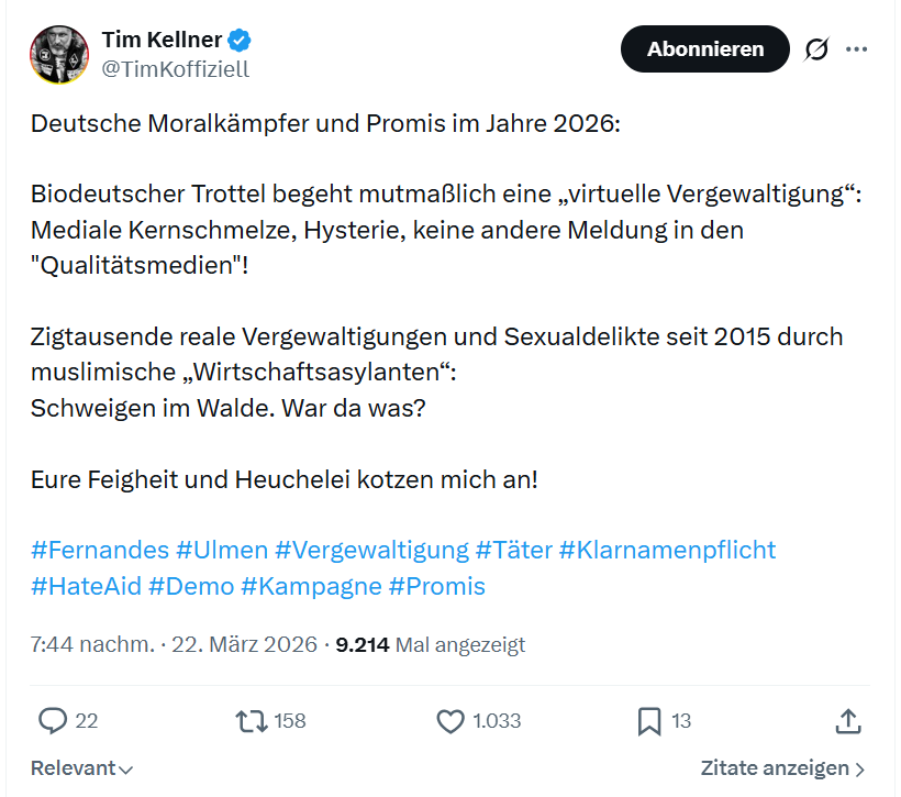Tim Kellner: Deutsche Moralkämpfer und Promis…
