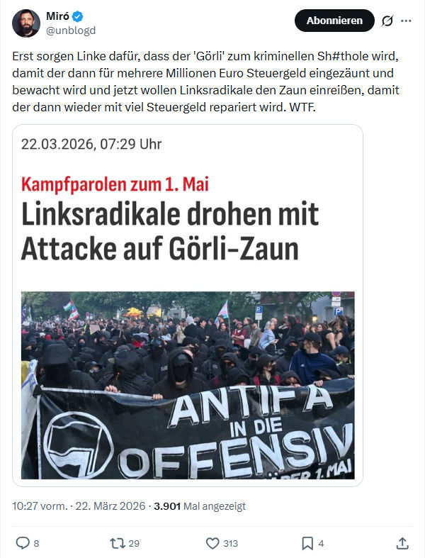 Miro Wolsfeld: Erst sorgen Linke dafür…