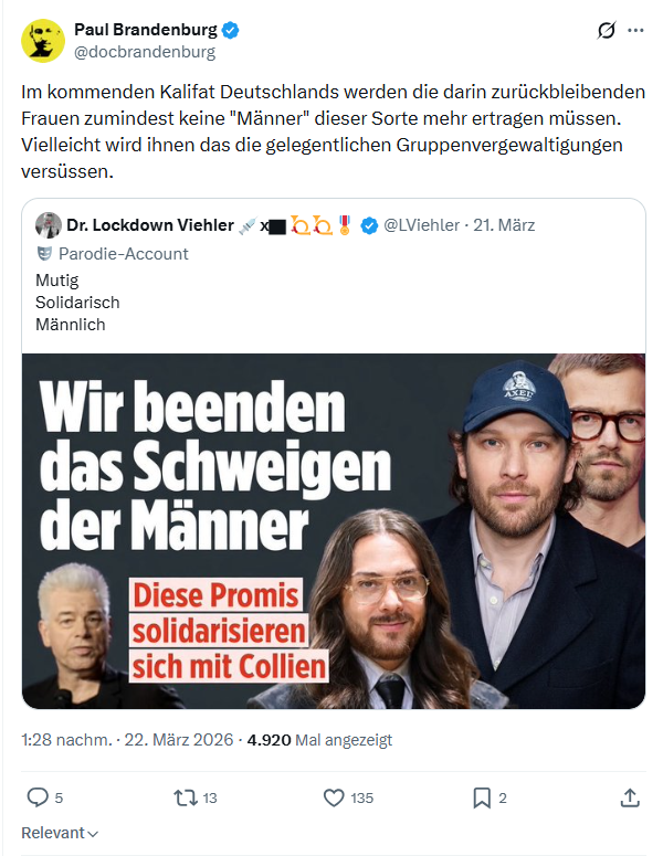 Paul Brandenburg: Im kommenden Kalifat Deutschlands…
