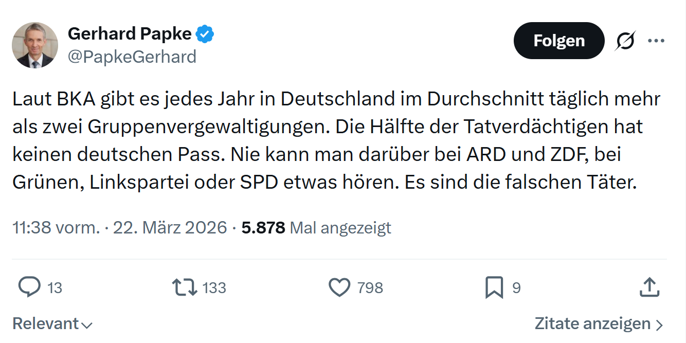 Gerhard Papke: Laut BKA gibt es jedes Jahr in Deutschland…