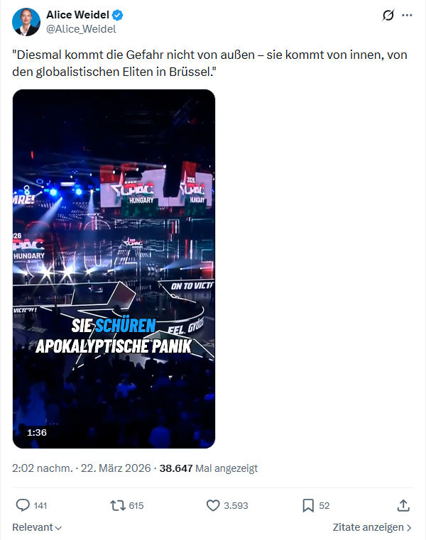 Alice Weidel: Diesmal kommt die Gefahr…
