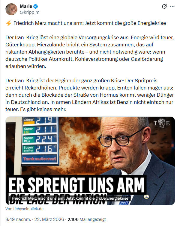Marie kripp: Friedrich Merz macht uns arm…