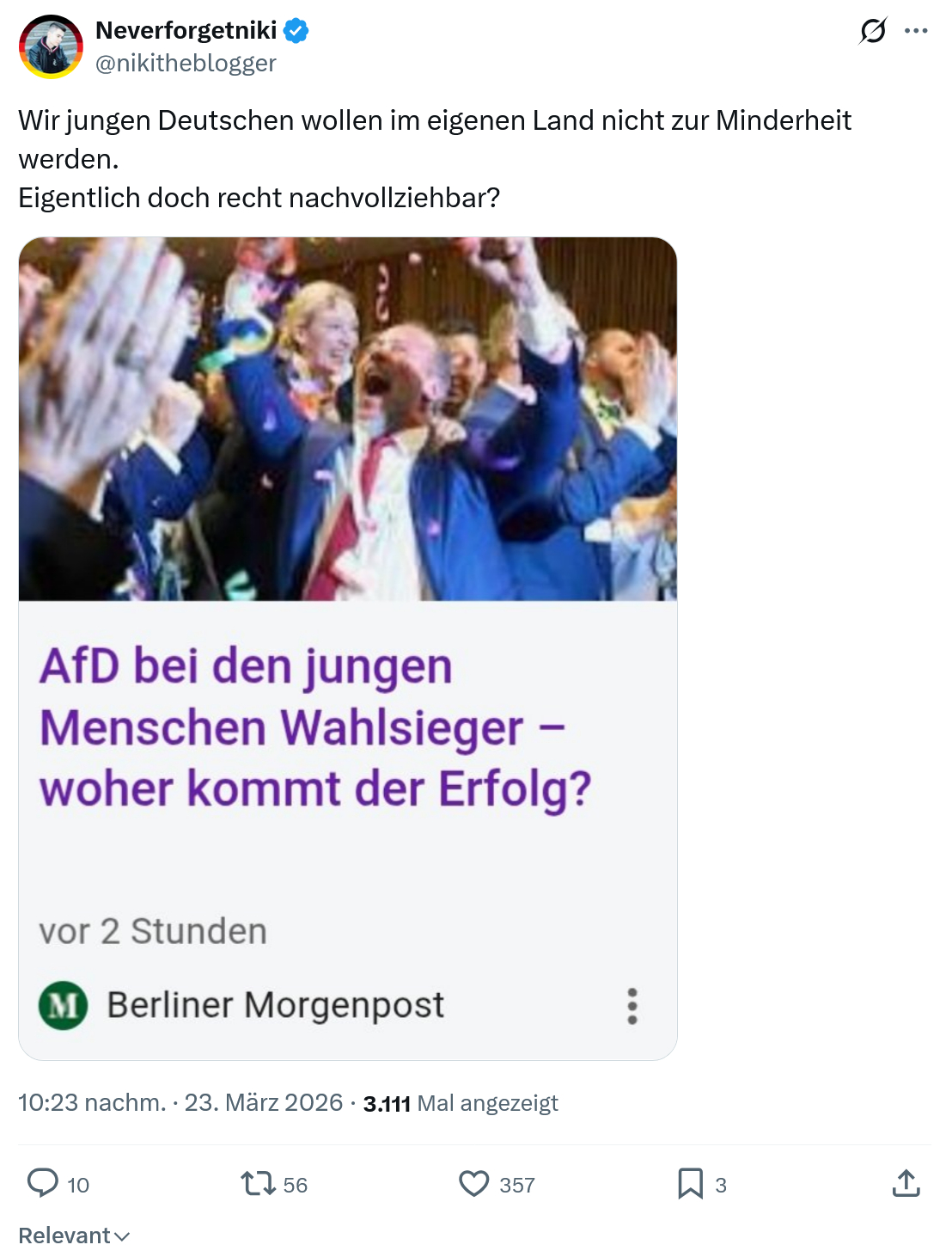 Neverforgetniki: Wir jungen Deutschen wollen im eigenen Land…