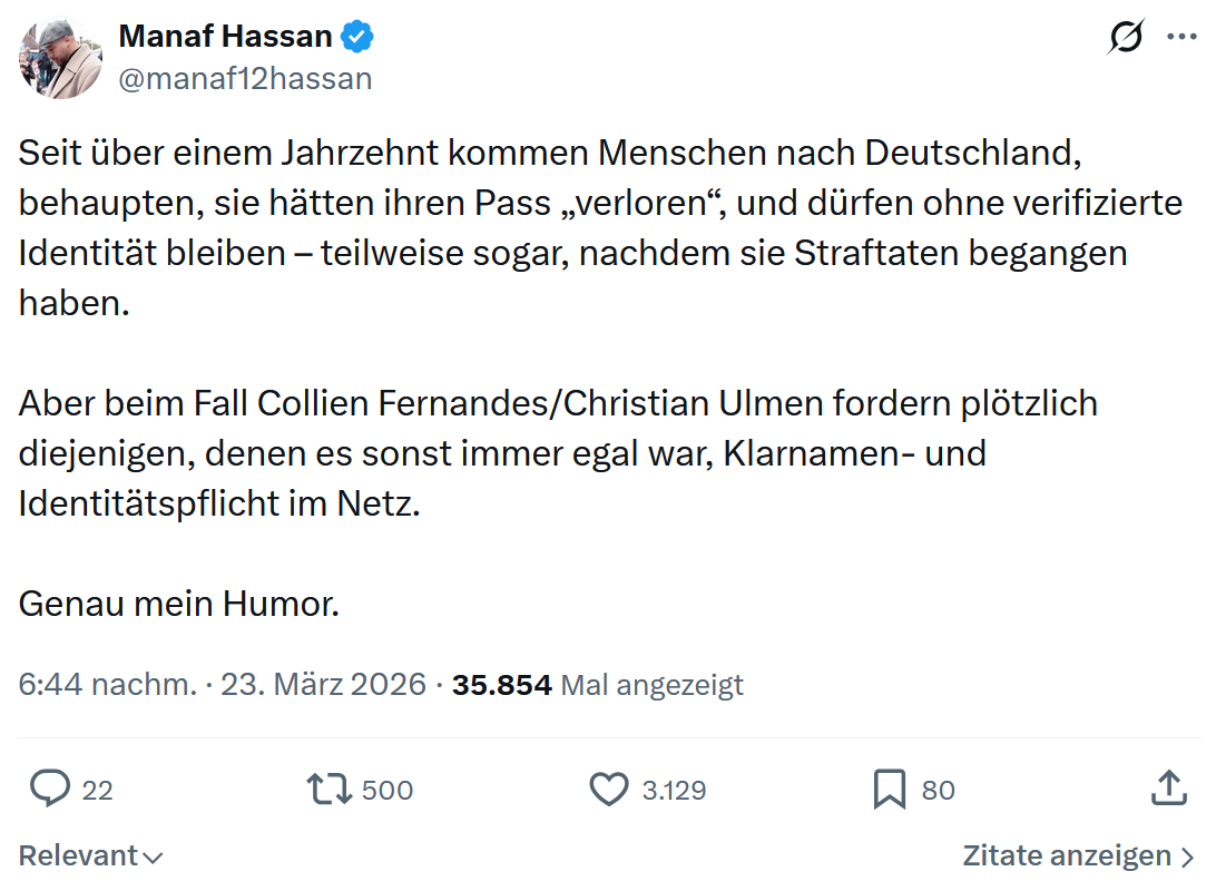 Manaf Hassan: Seit über einem Jahrzehnt kommen Menschen nach Deutschland…