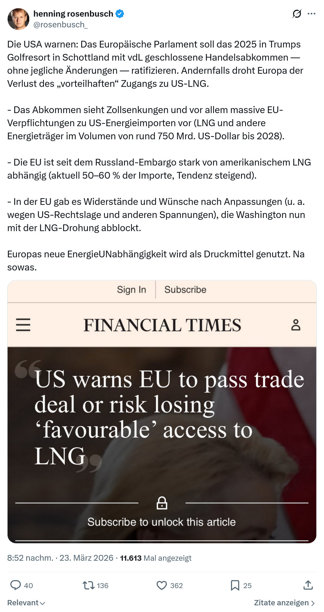 henning rosenbusch: Die USA warnen…