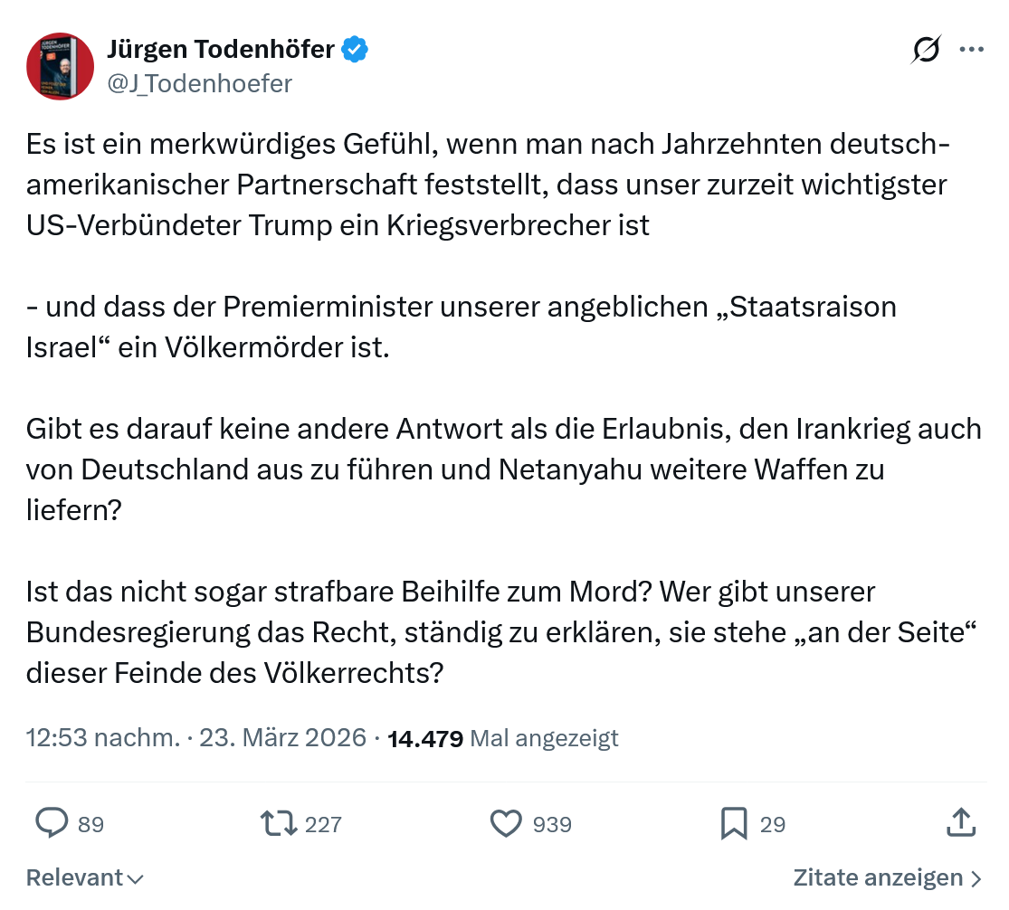 Jürgen Todenhöfer: Es ist ein merkwürdiges Gefühl…