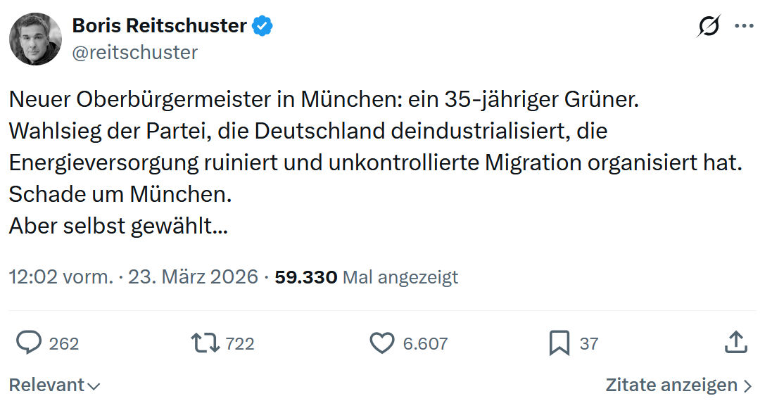 Boris Reitschuster: Neuer Oberbürgermeister in München…