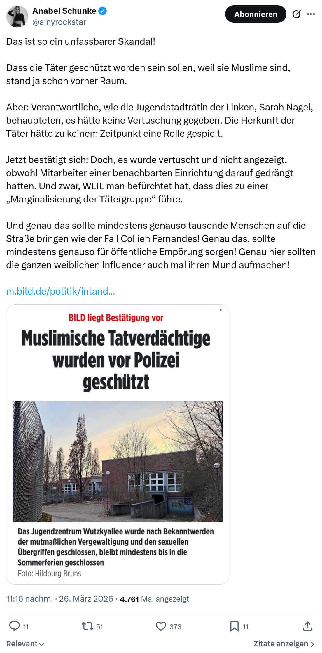 Anabel Schunke: Das ist so ein unfassbarer Skandal…