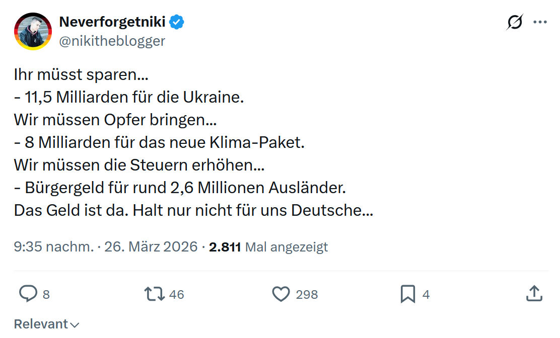 Neverforgetniki: Ihr müsst sparen…