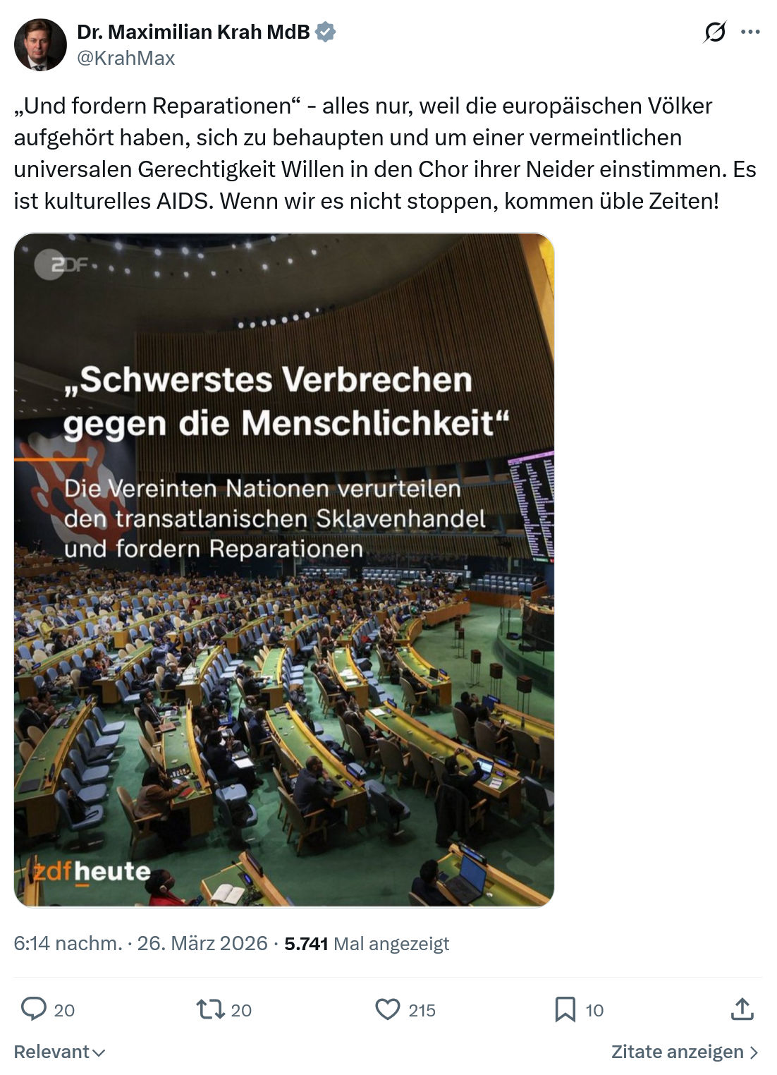 Maximilian Krah: „Und fordern Reparationen“…