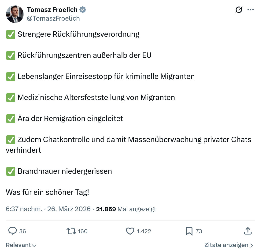 Tomasz Froelich: ✅ Strengere Rückführungsverordnung…