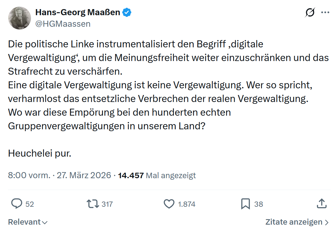 Hans-Georg Maaßen: Die politische Linke instrumentalisiert den Begriff…