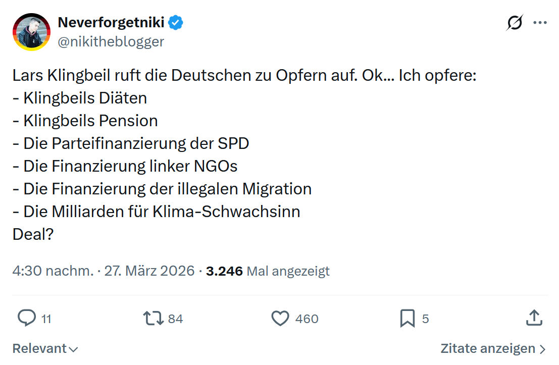 Neverforgetniki: Lars Klingbeil ruft die Deutschen zu Opfern auf…