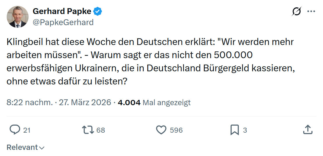 Gerhard Papke: Klingbeil hat diese Woche den Deutschen erklärt…