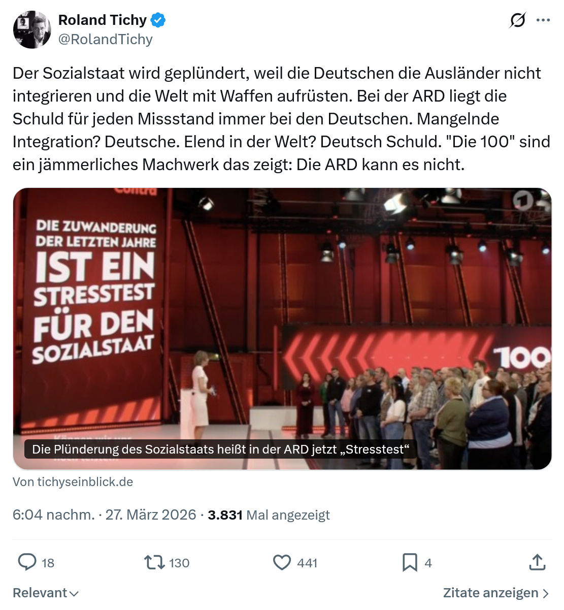 Roland Tichy: Der Sozialstaat wird geplündert…