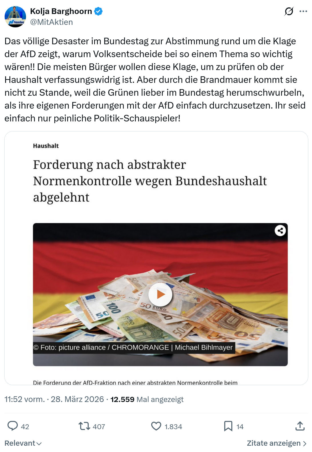 Kolja Barghoorn: Das völlige Desaster im Bundestag…
